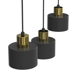 żyrandol plate dia 300 mm  black/gold 3xE27 08784