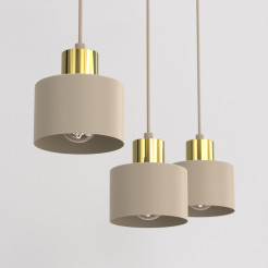 żyrandol plate dia 300 mm  beige/gold 3xE27 08796