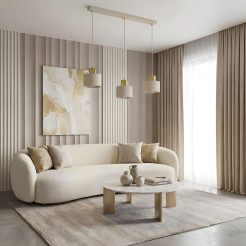 żyrandol plate dia 300 mm  beige/gold 3xE27 08796