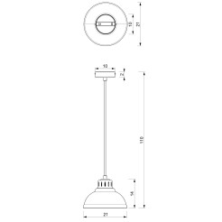 żyrandol  white 1xE27 09075
