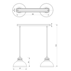 żyrandol  white 2xE27 09076