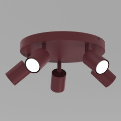 spot plate dia 300  burgundy 5xGU10 09300