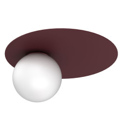 plafon  side glass burgundy 1xE27 09556