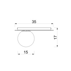 plafon  side glass burgundy 1xE27 09556