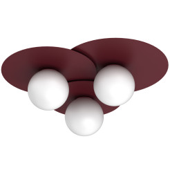 plafon plate  burgundy 3xE27 09558