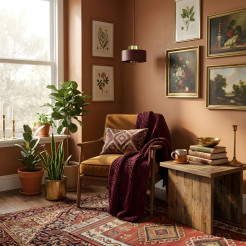 żyrandol  burgundy/gold 1xE27 09701