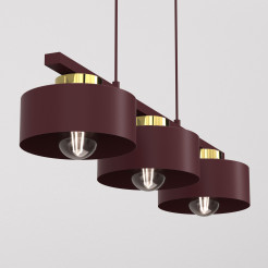 żyrandol  burgundy/gold 3xE27 09702
