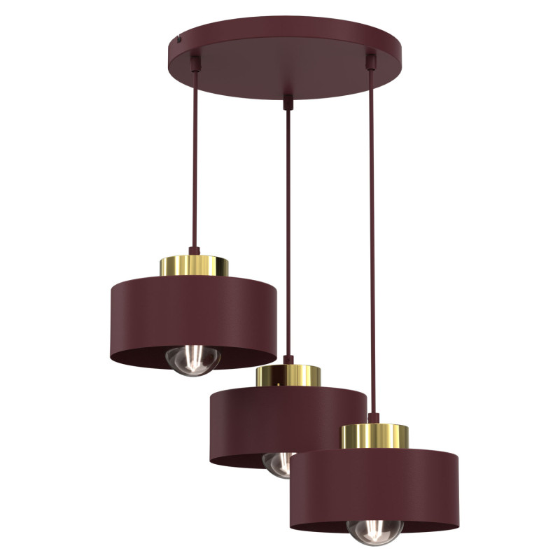 żyrandol  plate dia 300 mm burgundy/gold 3xE27 09703