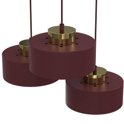 żyrandol  plate dia 300 mm burgundy/gold 3xE27 09703