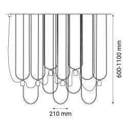 Lampa wisząca Udin 6 - Czarna 9785 Antigo