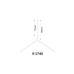 TRIKAL Z - lampa zwieszana - stal czarna - średnica 174 cm - 3000K