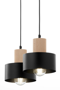 2 zwis czarny/drewno naturalne 41866