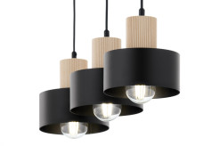 3 zwis czarny/drewno naturalne 41867