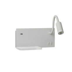 Lampa nocna z półką Shelf Led 4W+5W+2W prawa Biały ML0694