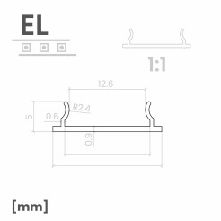Profil LED natynkowy EL zestaw z kloszem mlecznym 2m EKG2433