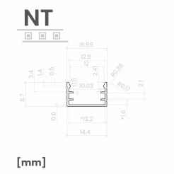 Profil LED natynkowy NT zestaw z kloszem mlecznym Biały 2m EKG2435