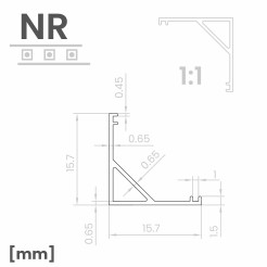Profil LED kątowy NR zestaw z kloszem mlecznym 2m EKG2438