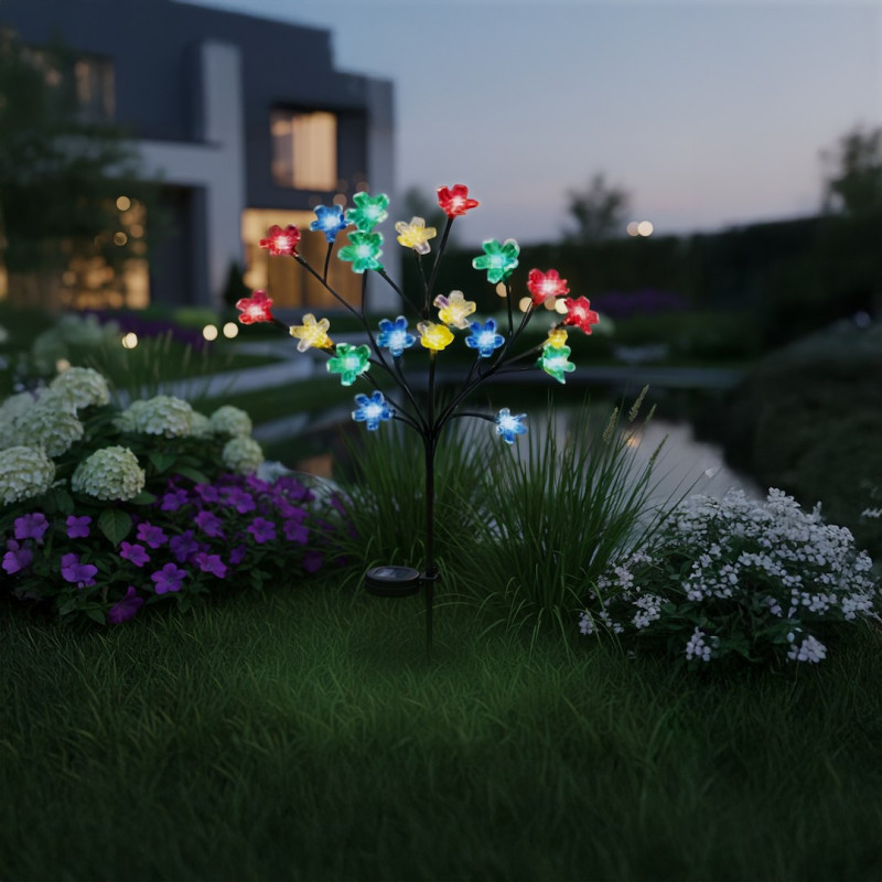 Lampka Solarna Tree 84cm RGB+3000K IP44 EKO2497