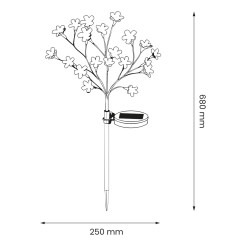Lampka Solarna Tree 84cm RGB+3000K IP44 EKO2497