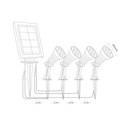 Lampka Solarna Bush 250lm 3000K IP44 EKO2506
