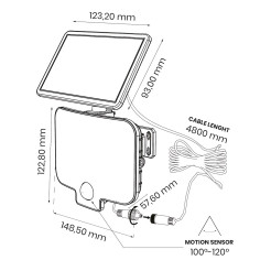 Naświetlacz Solarny Alex 600lm 4000K IP44 EKO2507