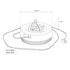 Lampka Solarna Corda 9000K + 8m 3000K IP44 EKO2530
