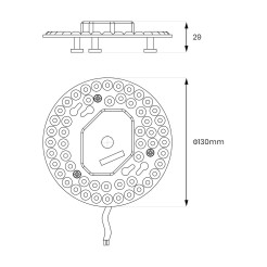Moduł Led FIX 12W 5CCT Fi130 EKM2542