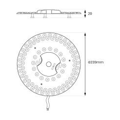Moduł Led FIX 36W 5CCT Fi239 EKM2545