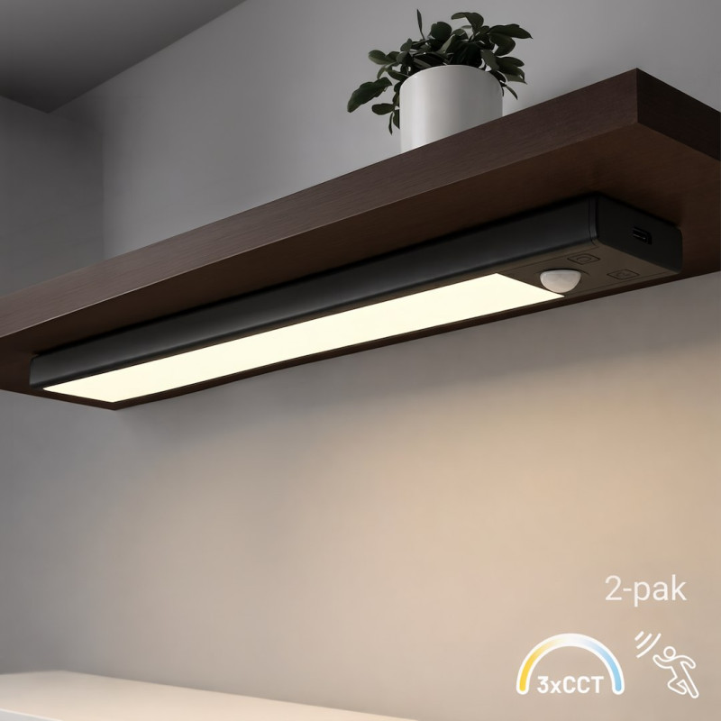 Lampka Podszafkowa Viro 3CCT 30cm Czarny Dwupak EKB2579