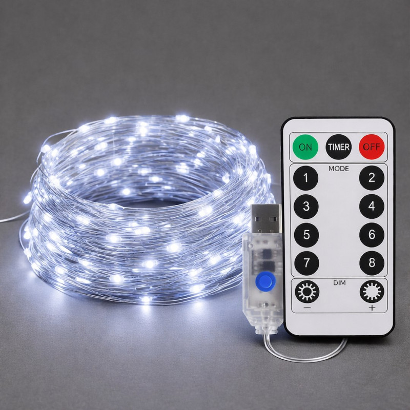 Kurtyna Okienna Girlanda Mery 300 LED USB Zimna 9000K EKG2681