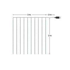 Kurtyna Okienna Girlanda Mery 300 LED USB Zimna 9000K EKG2681