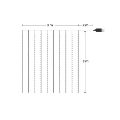 Kurtyna Okienna Girlanda Mery 300 LED USB Kolorowa EKG2682