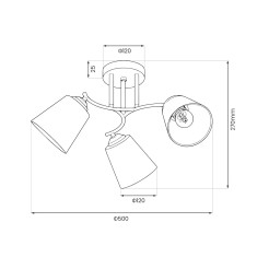 Lampa sufitowa PAFOS GOLD 3xE27 ML2765