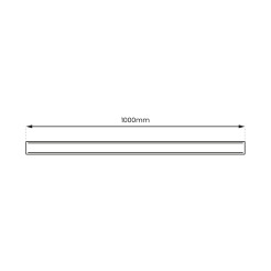 Przesłona Prosta Magnetic Track 20mm L100cm Czarny ML2845