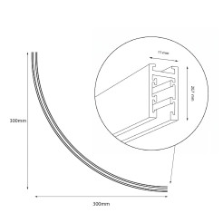Szyna 1/4 Okrąg Natynk Magnetic Track 5mm fi 60cm ML2620