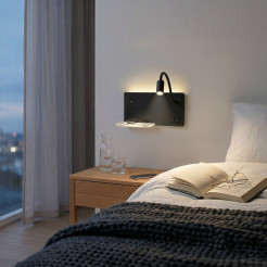 Lampa nocna z półką Shelf Led 4W+5W+2W prawa Czarny ML2887