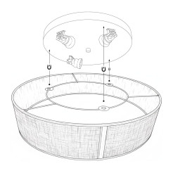 Lampa sufitowa Marshall 3xE27 Ø50cm Biały/Brąz MLP2424