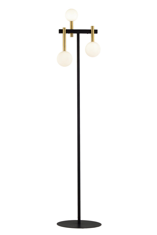 lampa podłogowa czarny/złoty szczotkowany 41936