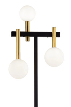 lampa podłogowa czarny/złoty szczotkowany 41936