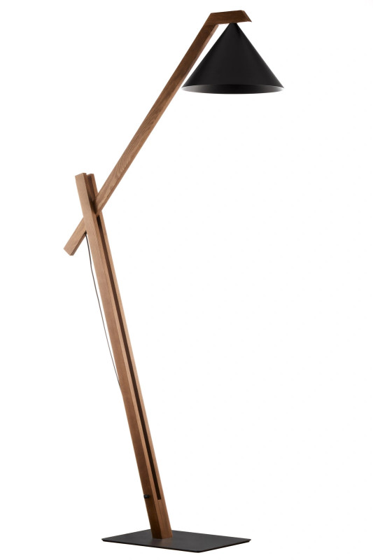 Lampa podłogowa czarny/ciemny brąz 41632