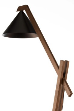 Lampa podłogowa czarny/ciemny brąz 41632