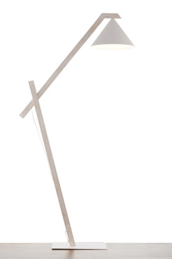 lampa podłogow biały/drewno bielone 41817