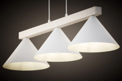 3 lampa wisząca biały/drewno bielone 41818