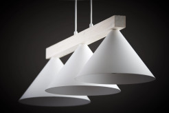 3 lampa wisząca biały/drewno bielone 41818