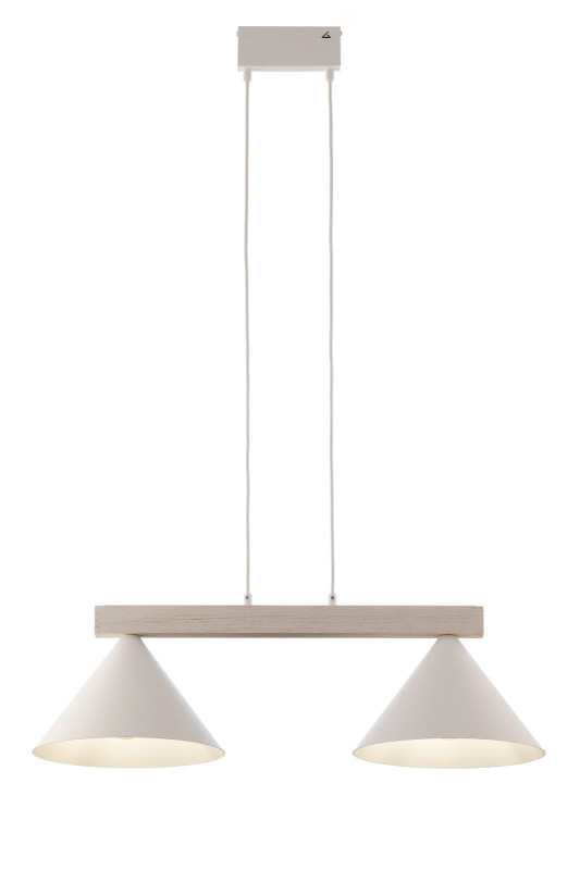 2 lampa wisząca biały/drewno bielone 41819
