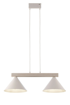 2 lampa wisząca biały/drewno bielone 41819