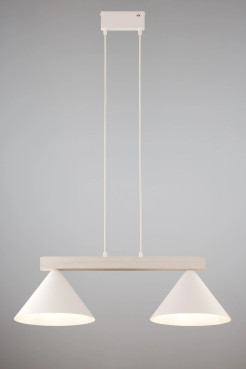 2 lampa wisząca biały/drewno bielone 41819
