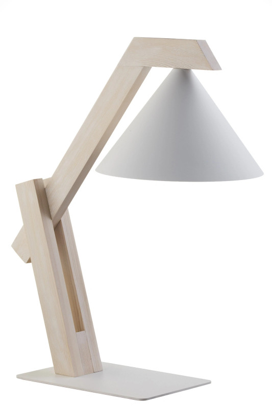 lampka biały/drewno bielone 41820
