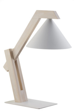 lampka biały/drewno bielone 41820