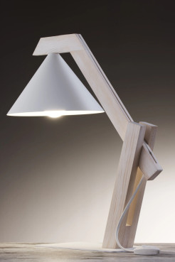 lampka biały/drewno bielone 41820